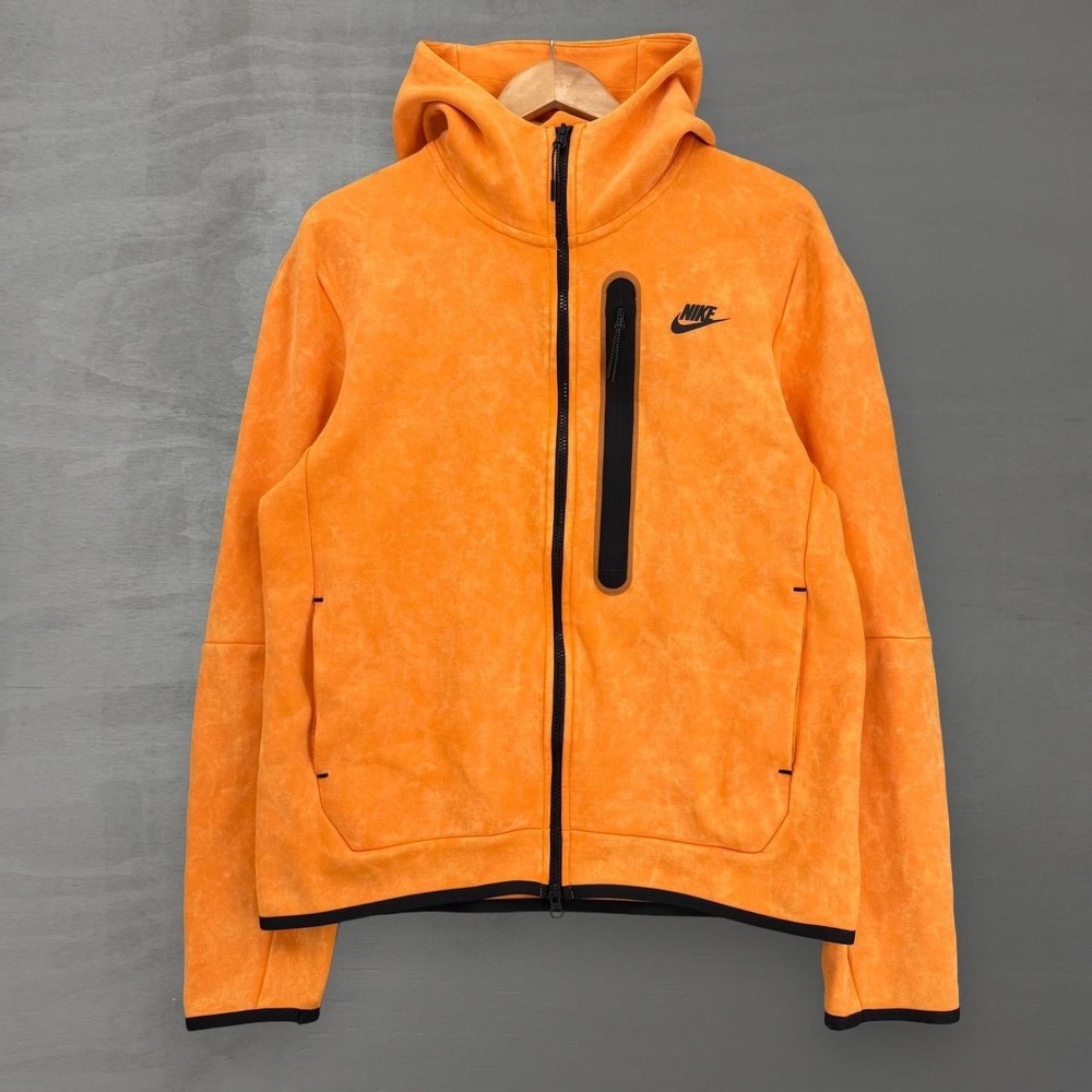 Nike Tech Fleece Hoodie Orange Wash Full Zip DM6515-886 Medium